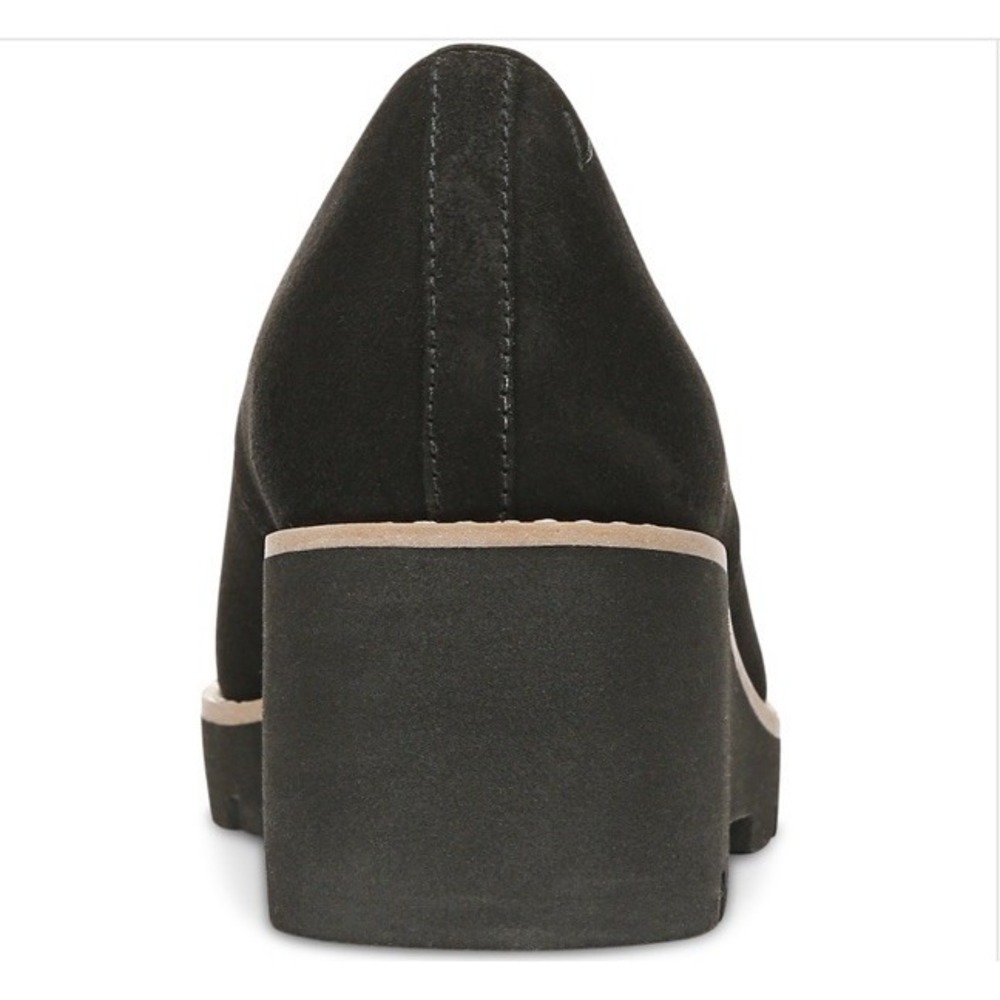 Vionic Willa Black Suede Leather‎ Wedge Womens 5 Medium Shoes Arch Support New - Picture 7 of 9